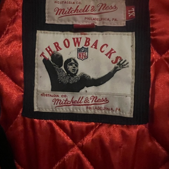 Mitchell & Ness Navy and Orange Varsity Jacket - Picture 3 of 4